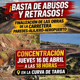 Concentración de protesta por la situación de la carretera GM-3 desde el Aeropuerto de La Gomera – Alajeró – Paredes