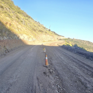 Malestar por el estado de la obra de la carretera que une el Paredes - Alajeró - Aeropuerto cuatro años después de su inicio